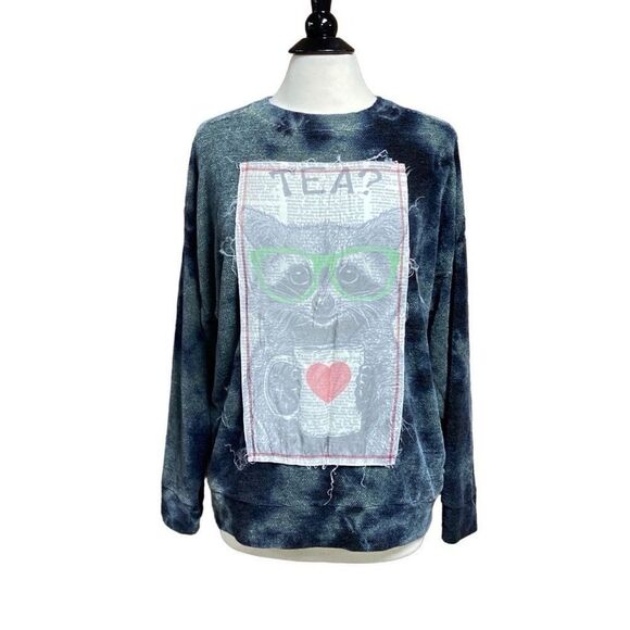 Tye Dye Green Graphic Sewn On Sweatshirt Size Large - Picture 1 of 5
